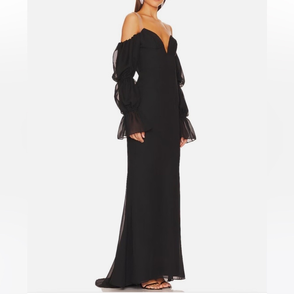 STUNNING Katie May Black Off-Shoulder Long Sleeve Dress